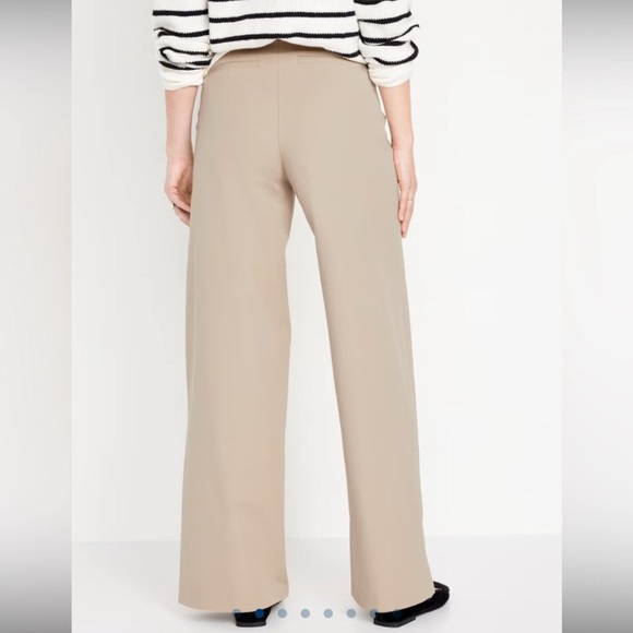 NWT Old Navy High Rise Pull On Pixie Wide Leg Pants Large Mocha Taffy Office - Picture 2 of 12